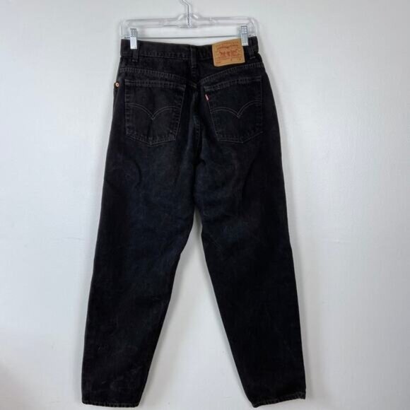 Levi's 550 Relaxed Fit Tapered Leg Jeans Black Cotton 90s '99 Y2k Vintage Sz 12 - Picture 6 of 12